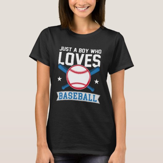 Funny Just A Boy Who Loves Baseball Pitcher Catche T-shirt (Voorkant)