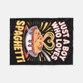 Funny Just A Boy Who Loves Spaghetti Fleece Deken (Voorkant (Horizontaal))