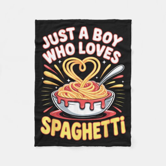 Funny Just A Boy Who Loves Spaghetti Fleece Deken (Voorkant)