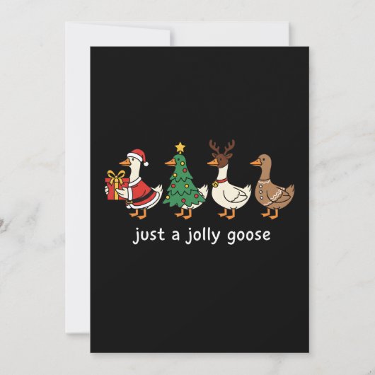 Funny "Just a Jolly Goose" Cute Cartoon Christmas  Feestdagenkaart (Voorkant)