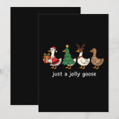 Funny "Just a Jolly Goose" Cute Cartoon Christmas  Feestdagenkaart (Voorkant / Achterkant)