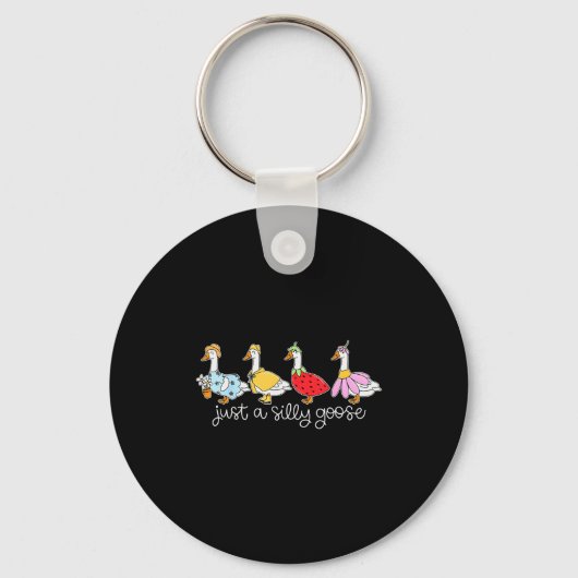 Funny Just A Silly Goose, Cute Goose Animal Lover  Sleutelhanger (Voorkant)