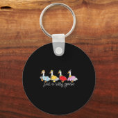 Funny Just A Silly Goose, Cute Goose Animal Lover  Sleutelhanger (Voorkant)