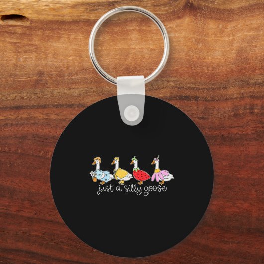 Funny Just A Silly Goose, Cute Goose Animal Lover Sleutelhanger (Voorkant)