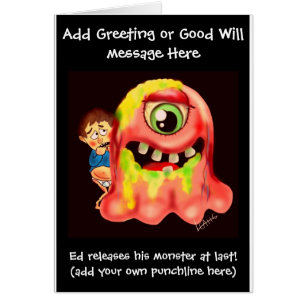 Funny "just besneden" cartoon kaart - voeg naam to