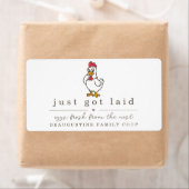 Funny Just Got Laid Farm Coop Egg Carton Label (Insitu)