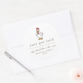 Funny Just Got Laid Farm Coop Egg Carton Label (Envelop)