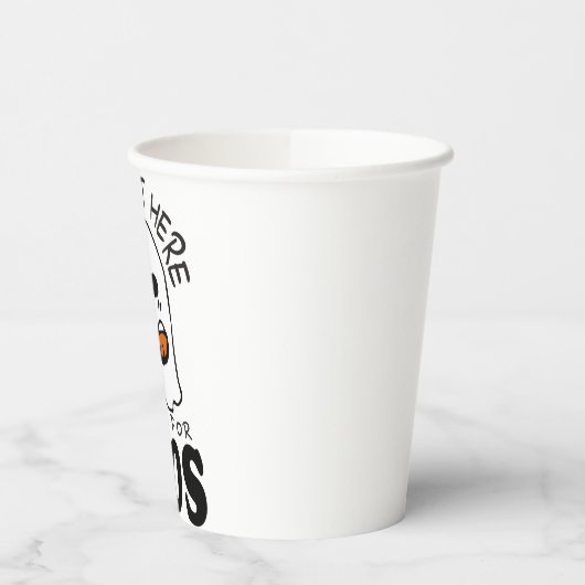 Funny Just here for the Boos, Halloween Papieren Bekers (Links)