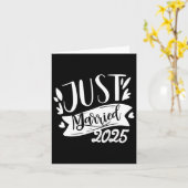 Funny Just Married 2025 Schattigee bruid en bruide Kaart (Gele Bloem)