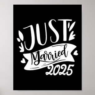 Funny Just Married 2025 Schattigee bruid en bruide Poster