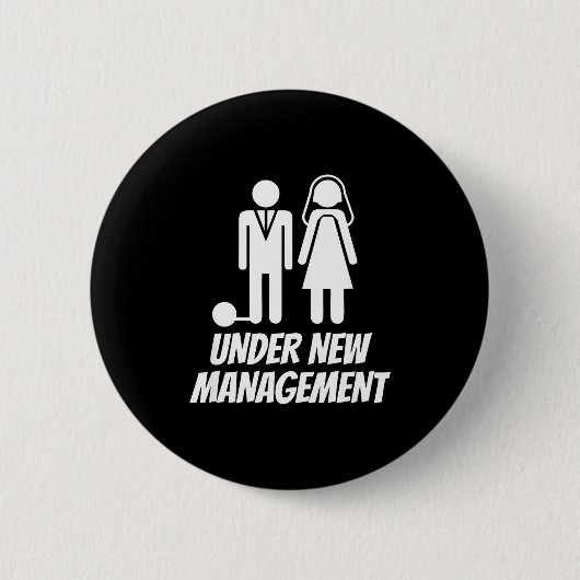 Funny Just Married , Fun Newlywed Gag For Men  Ronde Button 5,7 Cm (Voorkant)