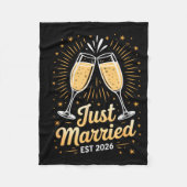 Funny Just Married Newlywed Honeymoon Couple 2026  Fleece Deken (Voorkant)