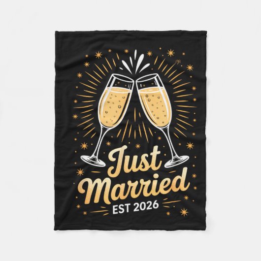 Funny Just Married Newlywed Honeymoon Couple 2026  Fleece Deken (Voorkant)