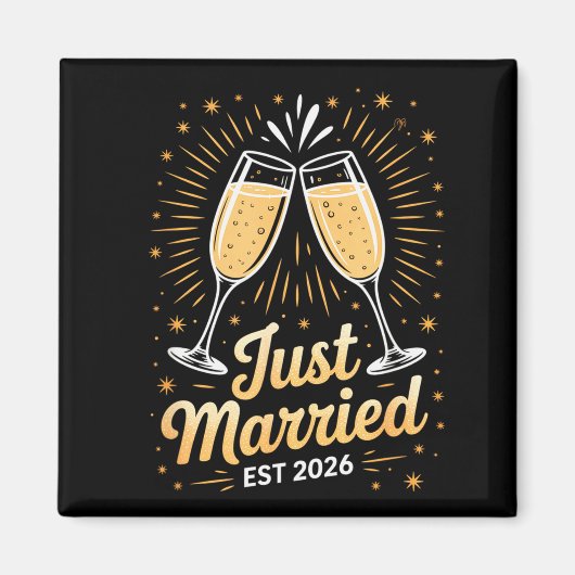 Funny Just Married Newlywed Honeymoon Couple 2026 Magneet (Voorkant)