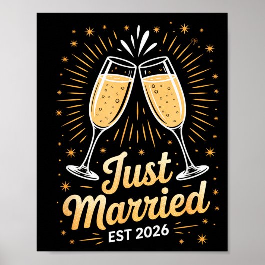 Funny Just Married Newlywed Honeymoon Couple 2026  Poster (Voorkant)