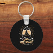 Funny Just Married Newlywed Honeymoon Couple 2026  Sleutelhanger (Voorkant)