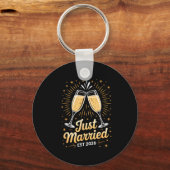 Funny Just Married Newlywed Honeymoon Couple 2026 Sleutelhanger (Voorkant)