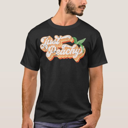 Funny Just Peachy Retro 70s Georgia Peaches Summer T-shirt (Voorkant)