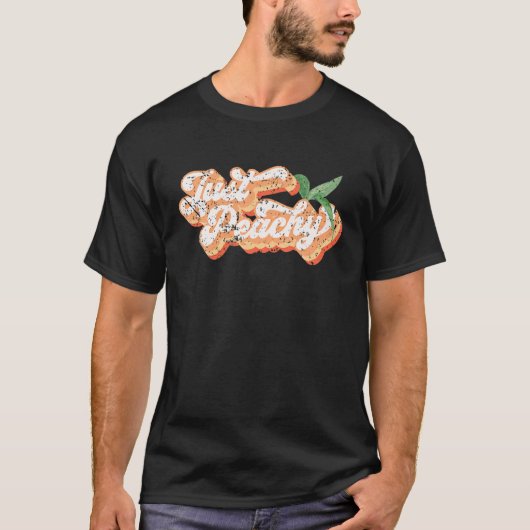 Funny Just Peachy Retro 70S Georgia Peaches Summer T-shirt (Voorkant)