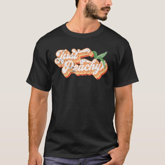 Funny Just Peachy Retro 70S Georgia Peaches Summer T-shirt (Voorkant)