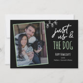 Funny Just Us & The Dog Howlidays Photo Black Feestdagenkaart (Voorkant)