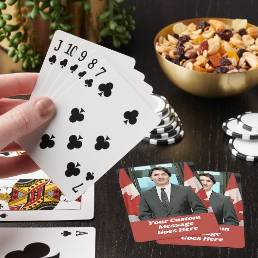 Funny Justin Trudeau Custom Message Canada Pokerkaarten (Insitu)