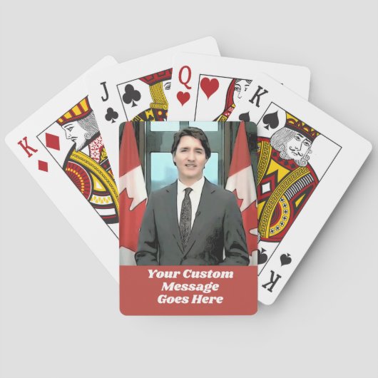 Funny Justin Trudeau Custom Message Canada Pokerkaarten (Achterkant)