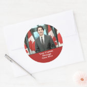Funny Justin Trudeau Custom Message Canada Ronde Sticker (Envelop)