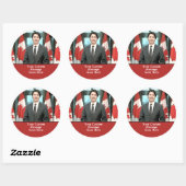 Funny Justin Trudeau Custom Message Canada Ronde Sticker (Vel)