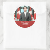 Funny Justin Trudeau Custom Message Canada Ronde Sticker (Tas)