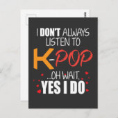 Funny K-Pop Gift Idea Korean Music Lover Briefkaart (Voorkant / Achterkant)