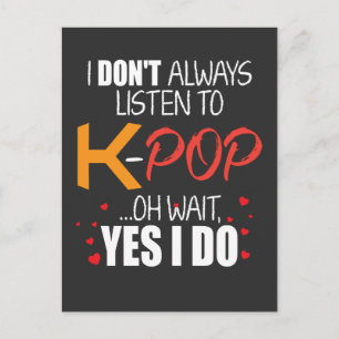 Funny K-Pop Gift Idea Korean Music Lover Briefkaart