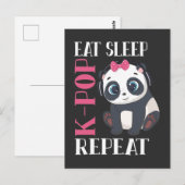 Funny K-Pop Panda Girl Korean Music Lover Briefkaart (Voorkant / Achterkant)