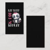 Funny K-Pop Panda Girl Korean Music Lover Visitekaartje (Voorkant / Achterkant)