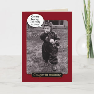 Funny  Kaart van Cougar Birthday uit 1950