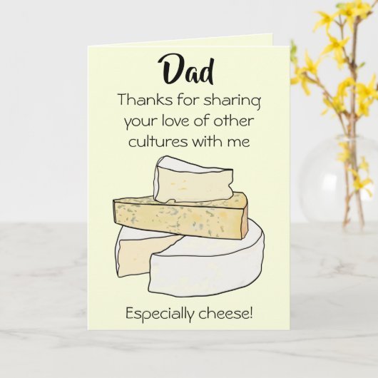 Funny kaas cultuur grap pap verjaardagskaart kaart (Gele Bloem)