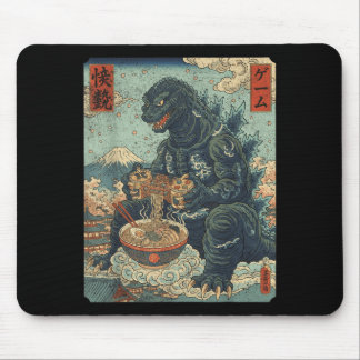 Funny Kaiju Gamer Ramen Video Game Japanese Anime Muismat