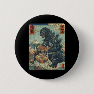Funny Kaiju Gamer Ramen Video Game Japanese Anime Ronde Button 5,7 Cm