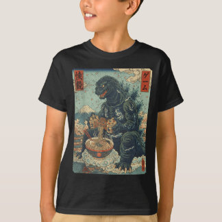 Funny Kaiju Gamer Ramen Video Game Japanese Anime T-shirt