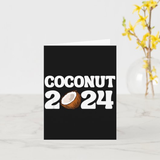 Funny Kamala Harris 2024 Statement Democrat Coconu Kaart (Gele Bloem)