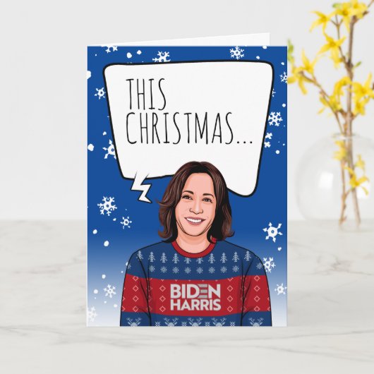 Funny Kamala Kerstmis: Dit kerstfeest is geschiede Kaart (Gele Bloem)
