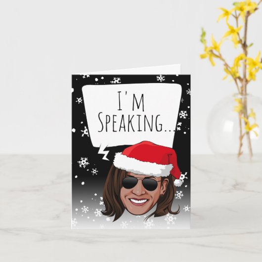 Funny Kamala Kerstmis: Ik praat Kaart (Gele Bloem)