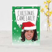 Funny Kamala Kerstmis: Kerstmis vroeg Kaart (Gele Bloem)