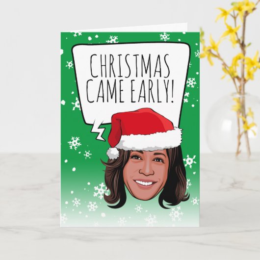 Funny Kamala Kerstmis: Kerstmis vroeg Kaart (Gele Bloem)