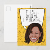 Funny Kamala Nieuwjaar: Excuseer me dat ik spreek Briefkaart (Voorkant / Achterkant)