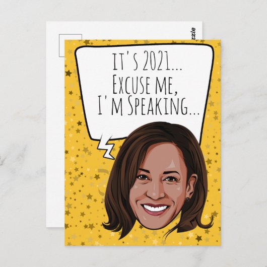Funny Kamala Nieuwjaar: Excuseer me dat ik spreek Briefkaart (Voorkant / Achterkant)