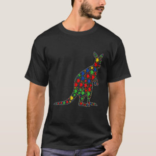 Funny Kangaroo Animals Puzzle Piessm Autisme Aware T-shirt