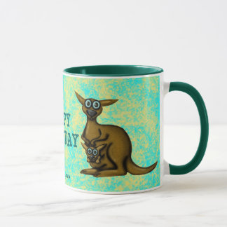 Funny kangaroo blije verjaardag mok
