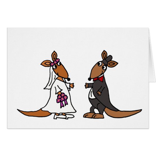 Funny Kangaroo Bride en Groom Wedding Design (Voorkant Horizontaal)