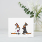 Funny Kangaroo Bride en Groom Wedding Design Briefkaart (Staand voorkant)